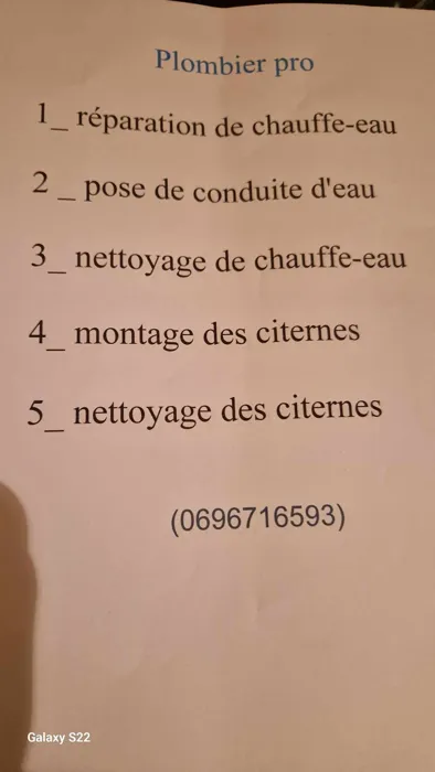 Plombier pro🚿🛠🔧🔩:
1_ réparation de chauffe-eau 
2_  po