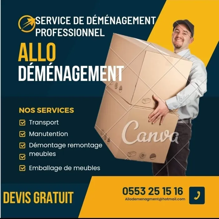 Salam 
Société  de déménagement professionnel 
Disponible 