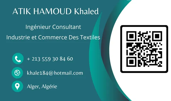 je suis un consultant textile, industrie et commerce, pour t