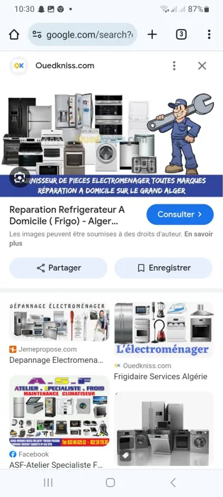 Réparation machi a laver et réfrigérateur 
avec 

 devis 