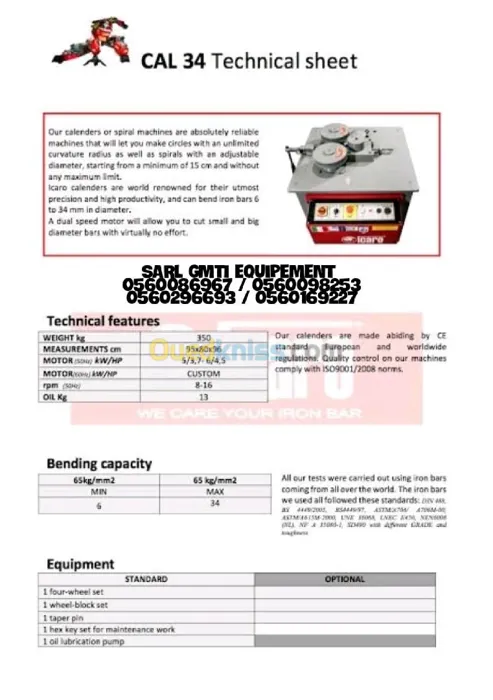 Cintreuse icaro italy , cintreuse de fer electrique 34mm , s