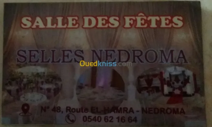 Salle des fêtes nedroma 
Salle des fêtes selles 48 rou te EL