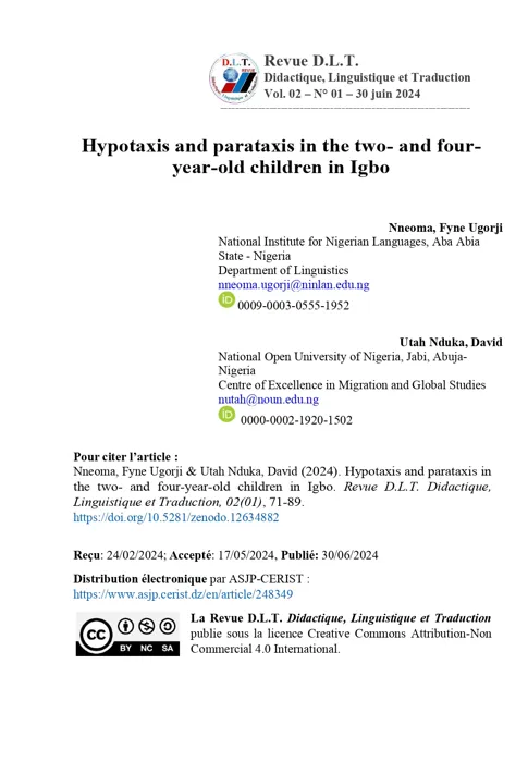 D.L.T. est une revue scientifique pluridisciplinaire à comit