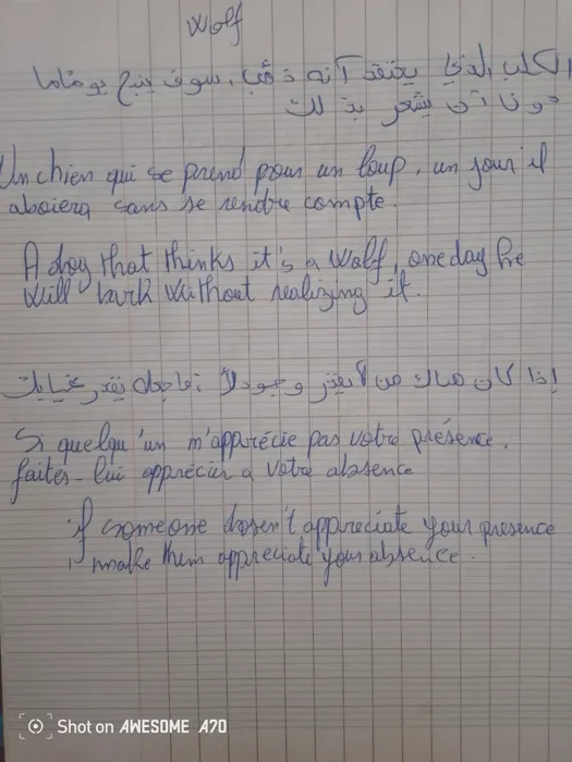 je suis traductrice et étudiante d'arabe, d'anglais, espagno