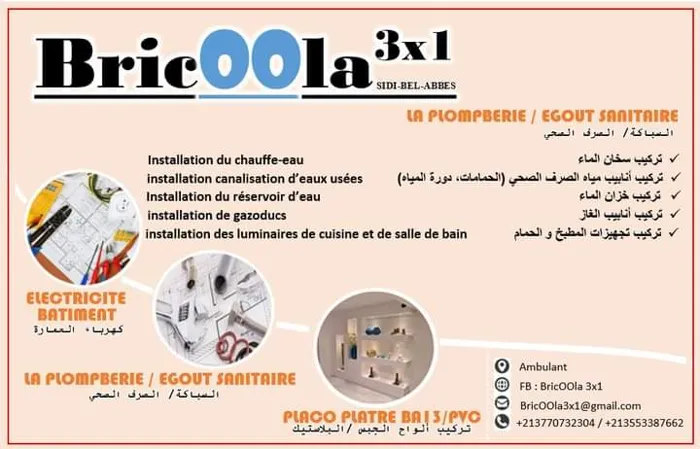 اسم المؤسسة: BricOOla3x1

تأسست مؤسسة BricOOla3x1 لتكون في